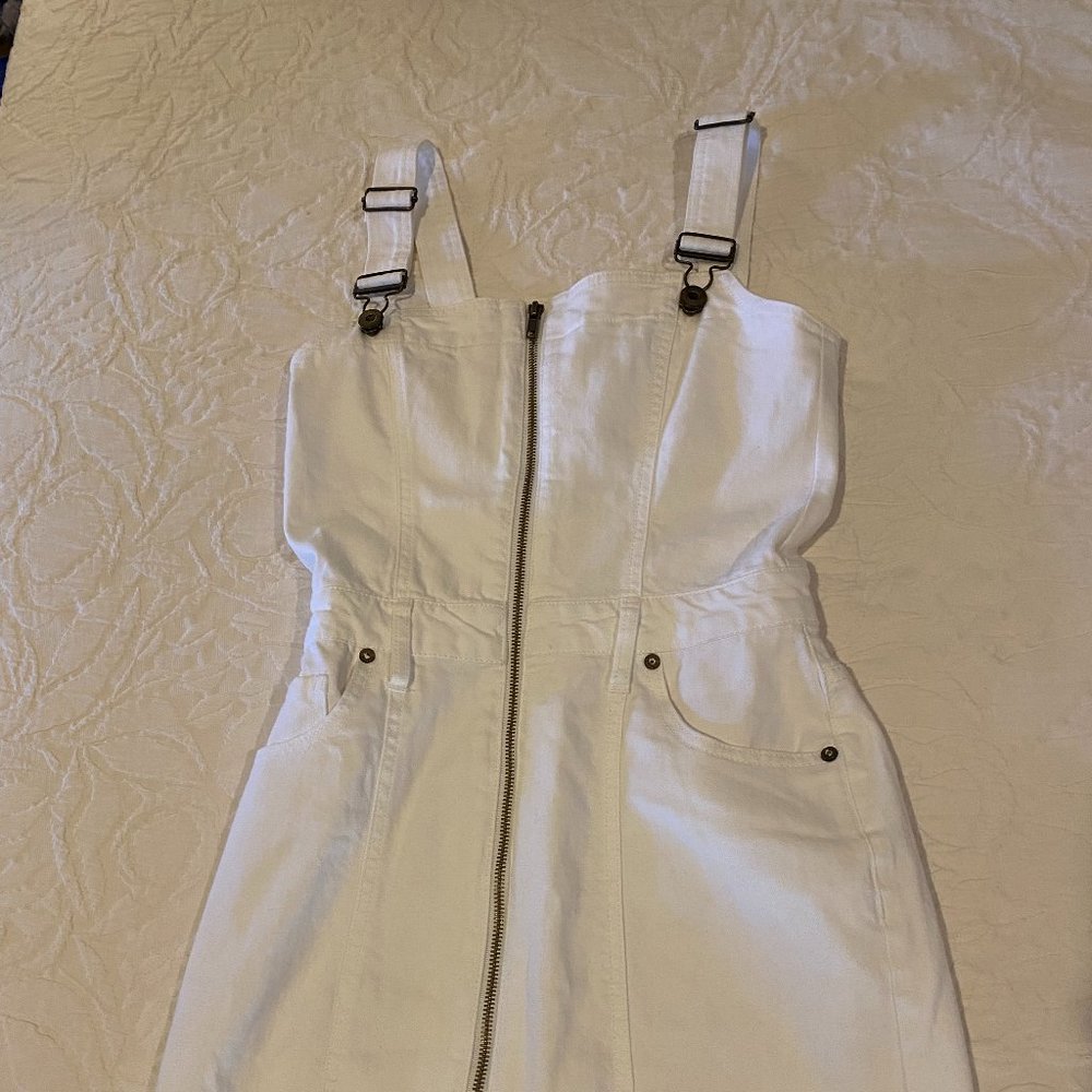 Pistola overall dress in white, size xs